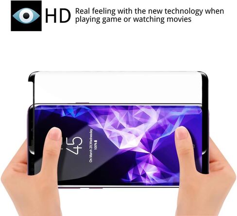 [3-PACK Galaxy S9 Screen Protector Glass [Easy Installation Tray], 3D Curved [Tempered Glass] Screen Protector for Galaxy S9 [Case Friendly] in Saudi Arabia
