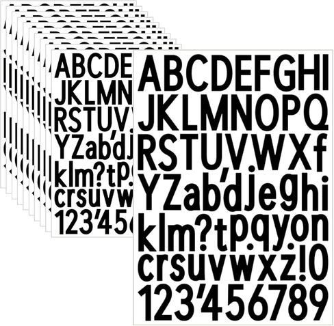10 Sheets Letter Stickers Alphabet Stickers 1 inch Vinyl Self-Adhesive Number Stickers, Mailbox Numbers Stickers, Cup Labels, Holiday Party Decoration (Black, 1 inch) in Saudi Arabia