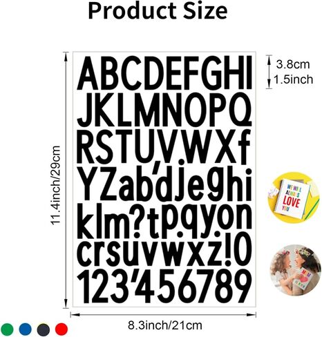10 Sheets Letter Stickers Alphabet Stickers 1 inch Vinyl Self-Adhesive Number Stickers, Mailbox Numbers Stickers, Cup Labels, Holiday Party Decoration (Black, 1 inch) in Saudi Arabia