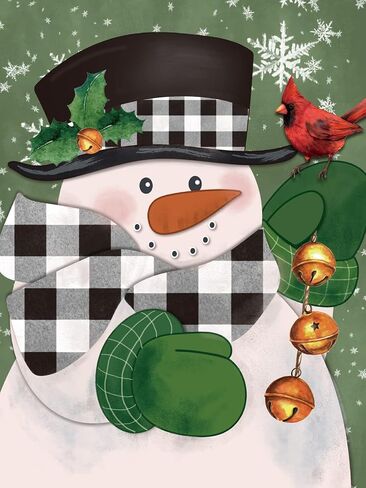 Grehge s DIY Paint by Numbers 16 x 20 Inch Plaid Snowman Canvas Acrylic Filling Painting by Number Winter O in Saudi Arabia