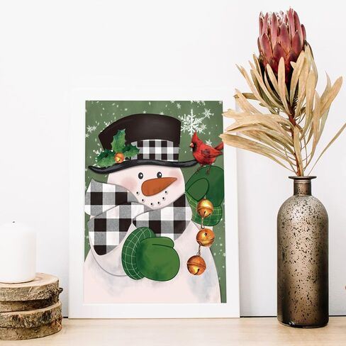 Grehge s DIY Paint by Numbers 16 x 20 Inch Plaid Snowman Canvas Acrylic Filling Painting by Number Winter O in Saudi Arabia