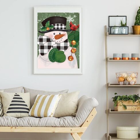 Grehge s DIY Paint by Numbers 16 x 20 Inch Plaid Snowman Canvas Acrylic Filling Painting by Number Winter O in Saudi Arabia
