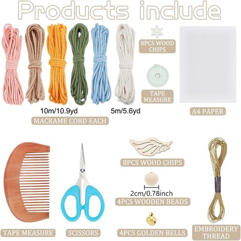 freebloss 4 مجموعة diy macrame Angel Kit عيد الميلاد Macrame Angel Kit Macrame شنقا زخرفة Macrame شنقا ديكور DIY Macrame Kit للمبتدئين in Saudi Arabia