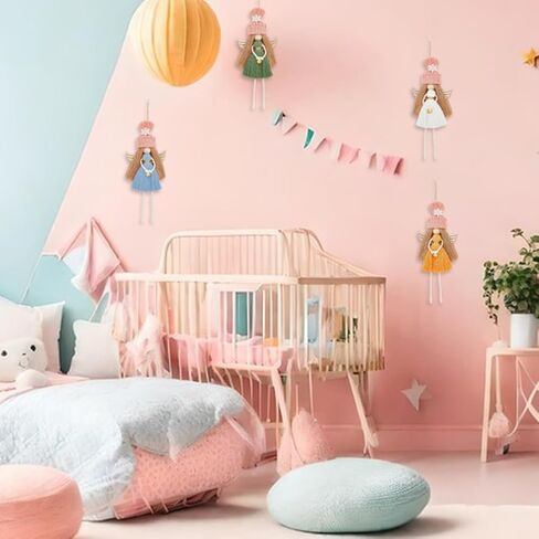 freebloss 4 مجموعة diy macrame Angel Kit عيد الميلاد Macrame Angel Kit Macrame شنقا زخرفة Macrame شنقا ديكور DIY Macrame Kit للمبتدئين in Saudi Arabia