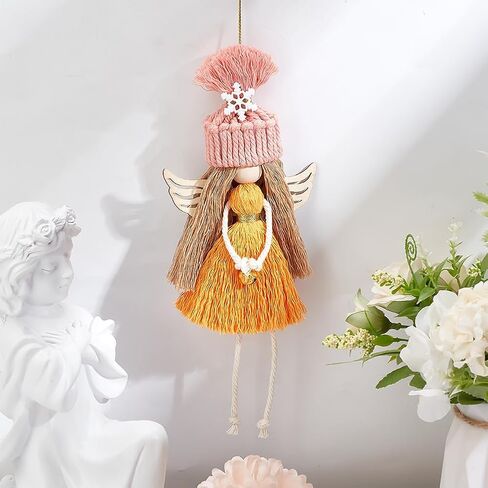 freebloss 4 مجموعة diy macrame Angel Kit عيد الميلاد Macrame Angel Kit Macrame شنقا زخرفة Macrame شنقا ديكور DIY Macrame Kit للمبتدئين in Saudi Arabia