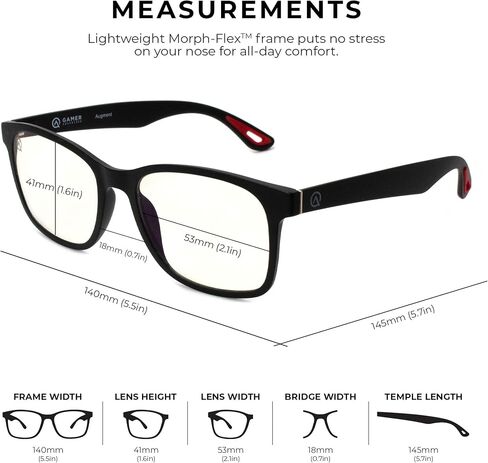 Gamer Advantage Blue Light Gaming Glasses - Professional Grade Technology Glasses for Gamers - Blue Light Blocking in Saudi Arabia