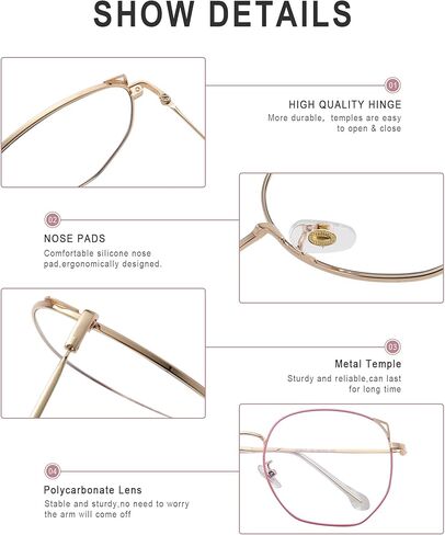 DUCO نظارات الضوء الأزرق للنساء والرجال الكمبيوتر نظارات بلو راي حجب النظارات لطيف الرجعية إطار النظارات المستديرة 8217 in Kuwait