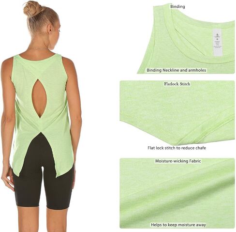 icyzone Open Back Workout Tank Top for Women – Active Exercise Athletic Yoga Tops Gym Shirts in Saudi Arabia