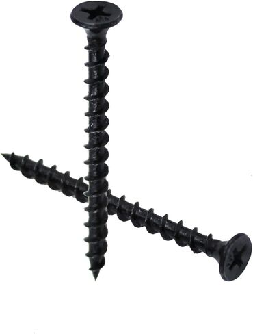 014973291563 مسامير خشبية مسطحة TwinFast من فيليبس، برغي خشبي 8 × 2 بوصة، رأس تروس مسطح مطلي بالفوسفات الأسود، براغي جدارية سريعة ذاتية التنصت (#8 × 2 بوصة 80 قطعة) in Kuwait