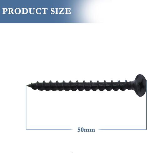 014973291563 مسامير خشبية مسطحة TwinFast من فيليبس، برغي خشبي 8 × 2 بوصة، رأس تروس مسطح مطلي بالفوسفات الأسود، براغي جدارية سريعة ذاتية التنصت (#8 × 2 بوصة 80 قطعة) in Kuwait