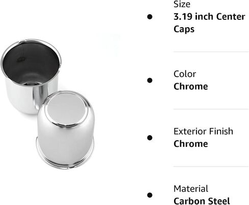 4Pcs 3.19inch Trailer Wheel Center Caps Fit 3.19" Center Bore Truck Trailer RV SUV Wheels Rims, Carbon Steel Silver Hub Covers in Saudi Arabia