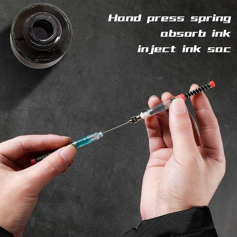 Zonon 5 Pieces Fountain Pen Ink Syringe Filler Ink Filling Syringe with Metal Blunt Needle Tip Fountain Pen Spring Filler Ink Auxiliary Absorber Syringe Tool for Ink Converter in Saudi Arabia