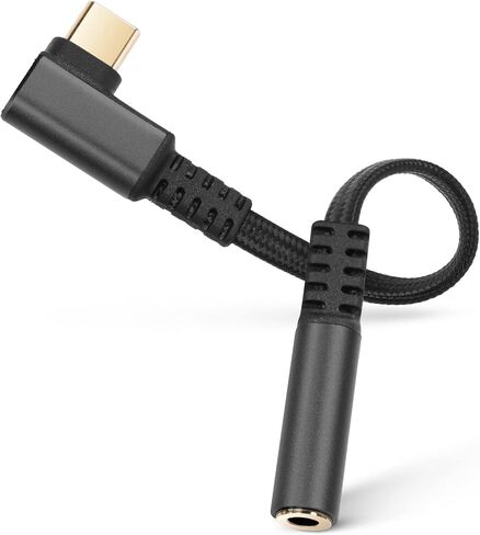 USB C to 3.5mm Jack Compatible with Samsung Galaxy S22 S21 S20 Ultra Note 20, Huawei Mate 40/P30, Xiaomi, Type C Headphone Adapter, Aux Digital Audio Earphone Adaptor, Angled Hi-Res DAC Adaptor in Saudi Arabia