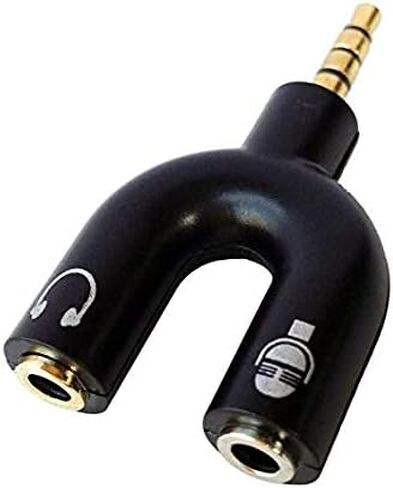 2 حزمة محول مقسم سماعة الرأس، Haokiang U شكل 3.5 ملم 4 أقطاب ذكر إلى 2 × 3 أقطاب أنثى سماعة رأس Y مقسم لسماعات رأس ستيريو الصوت والميكروفون in Kuwait