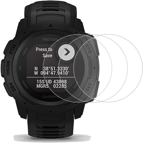 (3 + 2 + 1) (ليس للغريزة 2) للساعة الذكية Garmin Instinct and Instinct Solar (3 عبوات) واقيات شاشة من الزجاج المقسى + (2 قطعة) مقابس مضادة للغبار لمنفذ الشاحن + (1 قطعة) غطاء حماية من مادة TPU in Saudi Arabia