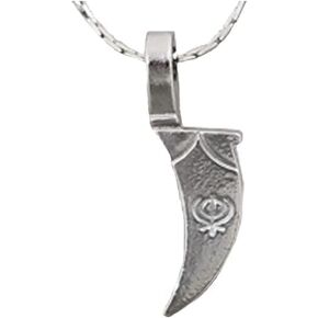 Silver Color Kirpan Pendant with Khanda Design