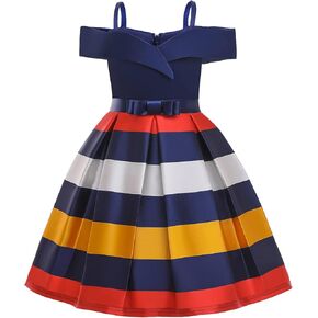 فستان Uhnice Flower Girl بدون أكتاف مخطط لحفلات الزفاف in Kuwait