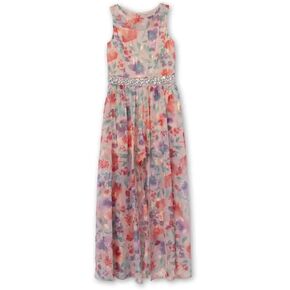 Speechless Girls' Walk Through Romper Maxi Chiffon Party Dress
