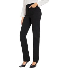 Safort Dress Pants for Women Mid Waist Stretch Slim Fit Leg Skinny Pull on Pants with Pockets for Office Business Casual