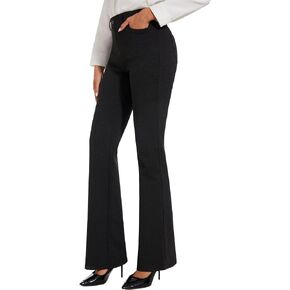 Safort Women's Bootcut Dress Pants Mid Waist Pull On Stretchy Flare Pants with Pockets Regular for Office Work Business