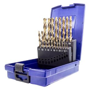 TJR® HSS-E M35 Cobalt Twist Drill Bit Set 19 Pieces 1-10mm 0.5mm Steps Self-Centering Metal Drill Bit DIN 338 Type N 135°, for Stainless Steel, Steel, Aluminum Profiles with top Drilling Precision
