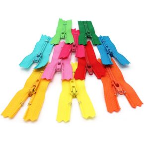 YKK® 2" Doll Zippers YKK ~ Assortment of Colors (10 Zippers) for Apparel & Craft Projects- Made in USA