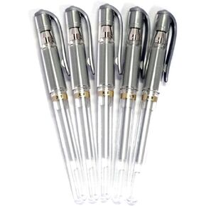 Uni-Ball Signo Broad Point Gel Impact Pen Silver Ink, 1.0mm, 5 pens per Pack (Japan import)