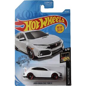 Hot Wheels 2018 Honda Civic Type R, [White] 171/250 Nightburnerz 5/10