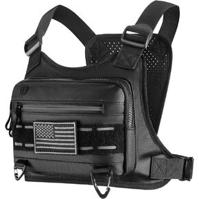 Chest Bag For Men and Women Water Resistant Running Vest Tactical Chest Bag Pack for Sports Outdoor (Black)