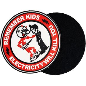 Remember Kids Electricity Will Kill You Patches,Funny Military Tactical Patches PVC Rubber Morale Patch for Backpacks, Jackets,Vests, Helmet, Hats, Jeans