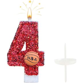 Basketball Birthday Number Candles for Cake Red Number 8 Candle Basketball Cake Topper for Party Anniversary Decorations