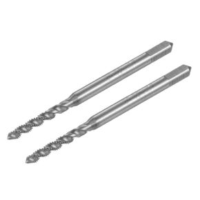 uxcell Spiral Flute Taps, 2-56 UNC 2B High Speed Steel (HSS) Uncoated Machine Thread Milling Threading Screw Tap 3 Flutes Tapping Tool 2pcs