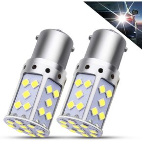 20Watts 9-30V 1156 1141 P21W BA15S LED Bulbs Super Bright 3030 35-SMD Chipsets 2000LM LED Bulb For Reversing Reverse Lights, Turn Signal Lights(No Hyper Flash).(White) 2-Pack.
