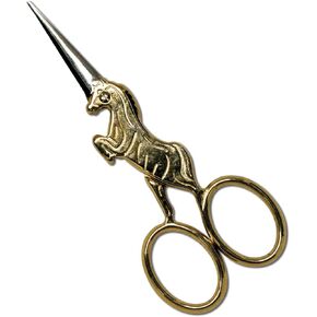 Sullivans 4-inch Unicorn Embroidery Scissors, Gold