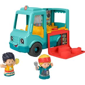 Fisher-Price Little People Musical Toddler Toy Serve It Up Food Truck Vehicle with 2 Figures for Preschool Kids Ages 1+ Years