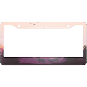 HOSNYE Black Palm Trees License Plate Frame Summer Seamless Pattern Metal License Plate Cover Front Plates Frames Car Tag Frame for Women Men US Vehicles Standard