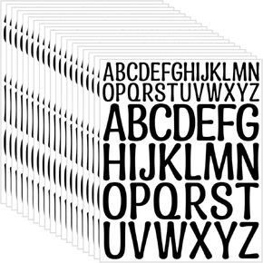 35 Sheet 1820 Pcs Black Letter Stickers, 2+1 Inch Big Font Alphabet Letter Vinyl Stickers Self Adhesive Waterproof Letters Kit,Mailbox Stickers for Labels DIY Crafts Scrapbook Classroom Home Decor