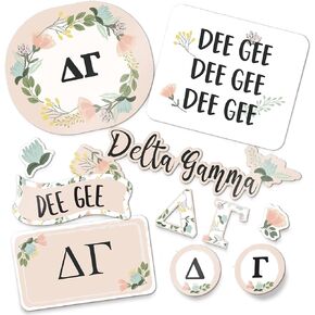 Desert Cactus Delta Gamma Classic Floral Sticker Decal Laptop Water Bottle Car dg (Sheet C. Floral)