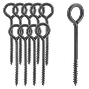 Wright Products Lag Screw Eye, 20-Pack, 3 Inch x .25 inch - Heavy-Duty, Weather-Resistant Hardware for Outdoor and Indoor Applications - Ideal for Hanging Plants, Swing Sets, Matte Black
