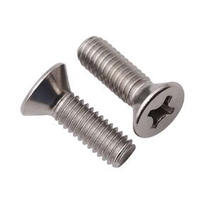 #10-24 x 2" (50 Pack) Phillips Flat Head Machine Screws, Stainless Steel 304 (18-8), UNC Coarse Thread, Countersunk Head Machine Screws, Phillips Drive #2