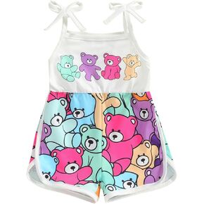 Toddler Baby Girl Summer Clothes Floral Animal One Piece Shorts Romper Jumpsuit Kids Infant Outfit