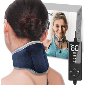 sticro Neck Heating Pad - Weighted Heated Neck Wrap for Cervical Pain, Stiff Neck, Neck Pain Tension Relief - 3 Heat & 5 Timing Settings