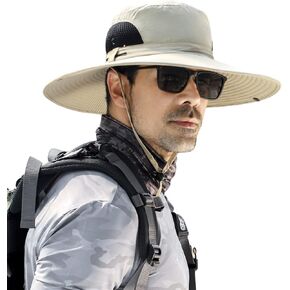 قبعة الشمس للرجال والنساء ذات حافة واسعة، قبعة دلو للحماية من الأشعة فوق البنفسجية وطاردة للماء، قبعة جيدة التهوية لصيد الأسماك والمشي لمسافات طويلة والحديقة والشاطئ in Kuwait