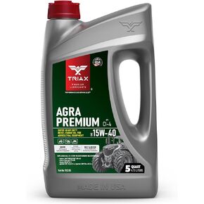 TRIAX Agra Premium 15W-40 - Super Heavy Duty Diesel Oil for Agricultural Equipment (5 Quart)