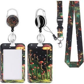 Cute Black Butterfly Lanyards Detachable for Id Badges, Black Retractable ID Badge Holder, Fashionable Badge Reel Heavy Duty with 360 Degrees Rotate Carabiner Clip, Nurse Teacher Office Gifts