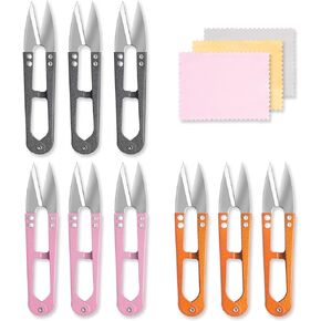 9 Pcs Sewing Scissors Thread Snips, 4.1 Inch Yarn Snips, High-Carbon Steel Thread Snippers, Sewing Snips Thread Cutter Scissors for Stitch, Knitting, Mini DIY Supplies, Crafts