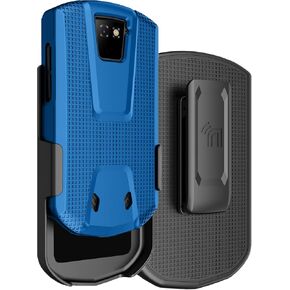 Nakedcellphone Case with Clip for Unihertz Titan Pocket Phone, Slim Hard Shell Textured Cover and [Rotating/Ratchet] Belt Hip Holster Combination - Black