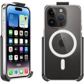 BELTRON Belt Clip Holster Compatible with Apple Clear Case for iPhone 14 Plus, iPhone 14 Pro Max with MagSafe - Features: Built in Kickstand (Holster Only, Case is NOT Included)