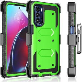 Tekcoo for Motorola Moto G Stylus | 2022 | 4G | XT2211 Case Holster Clip, [Tshell] Shock Absorbing [Built-in Screen] [Kickstand Locking Belt] Secure Swivel Defender Full Body Carrying Covers - Black
