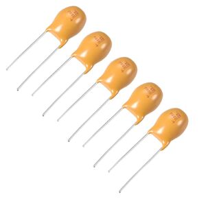 uxcell 100uF Tantalum Capacitor, 25V 2 Pin Yellow Radial Electrolytic Capacitor Dipped Tantalum Bead Capacitors 5pcs